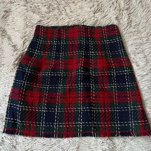 MANGO Plaid Skirt